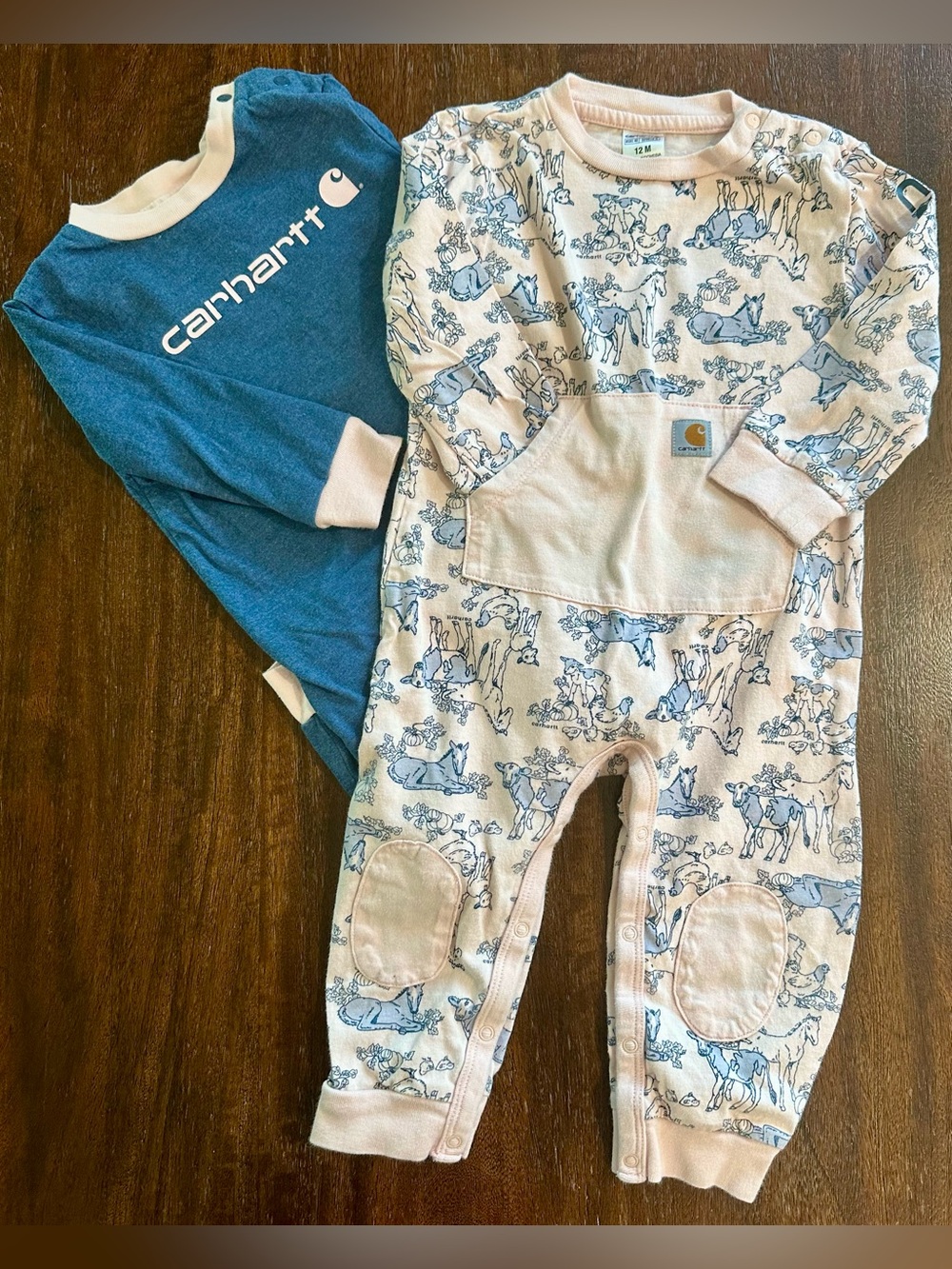 Carhartt Baby Girl 2 Piece Romper Set 12M